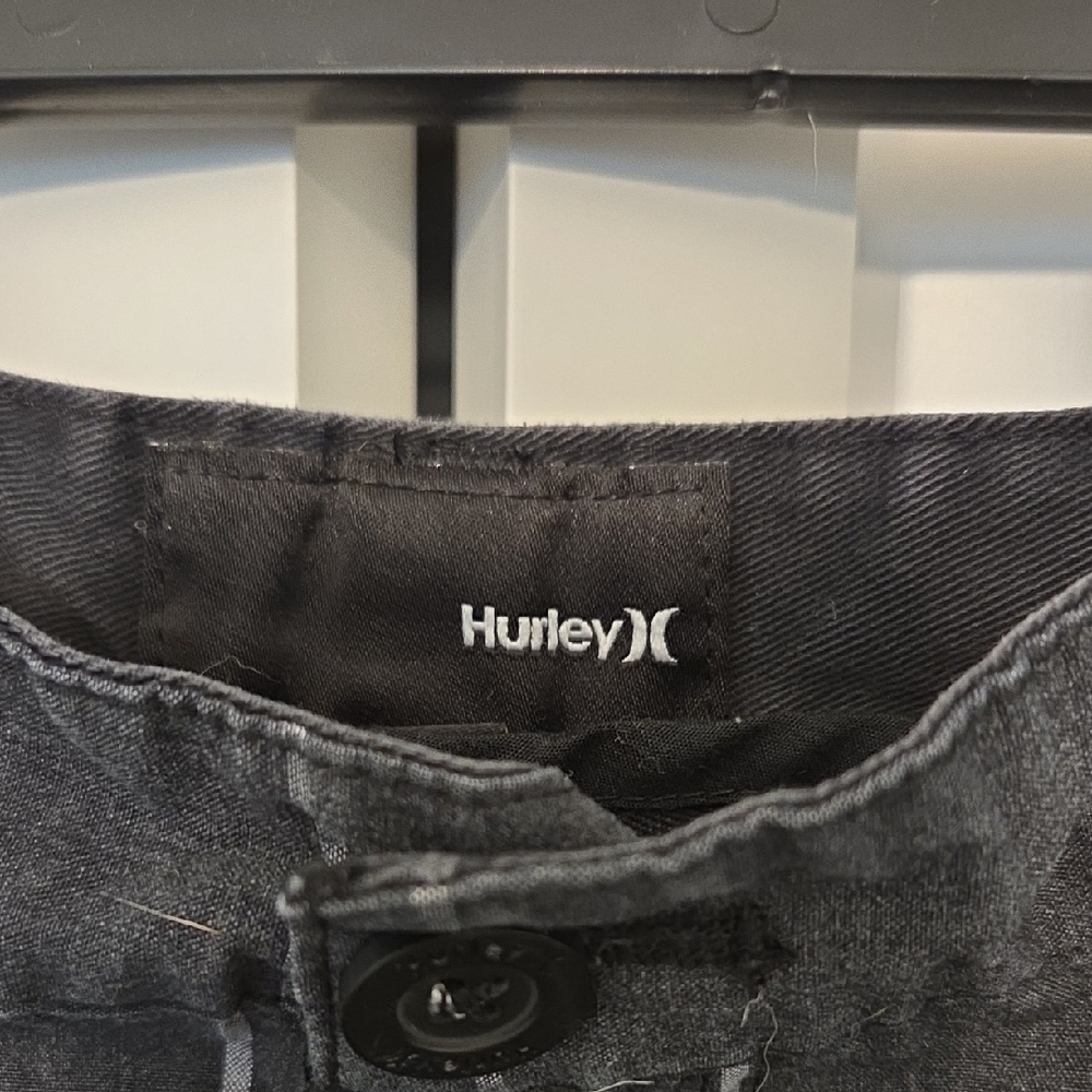 Hurley Charcoal Checkered Cargo Shorts - Picture 2 of 4
